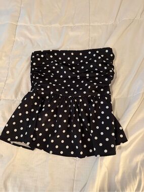 Black and White Polka Dot tube top